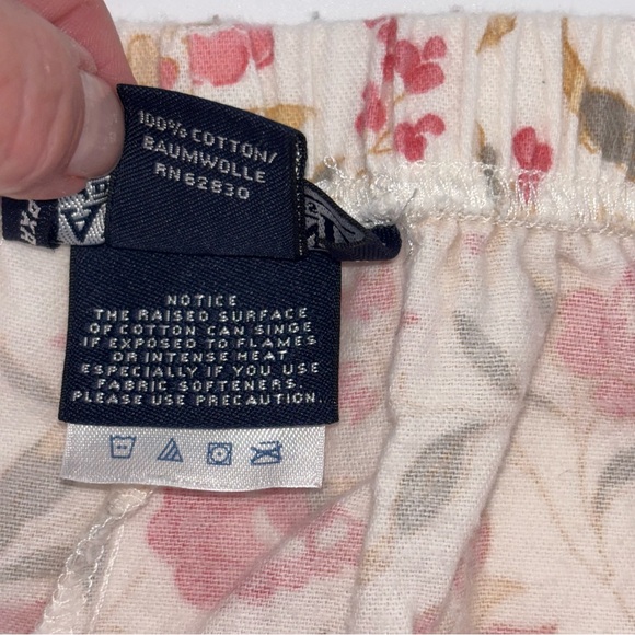 Lands’ End Women Floral Lounge Pajama Pants Size S 6-8 Cotton Flannel Cozy - Picture 7 of 9